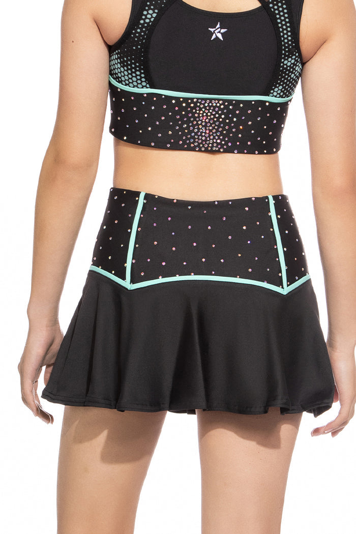 Opal Flutter Skirt in Aqua Aura