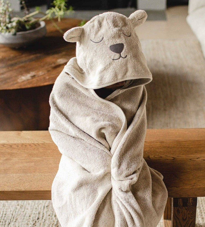 Organic Cotton Toddler Hooded Bear Towel: Bear Towel / Toddler Towel 50" x 26"