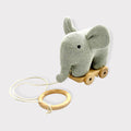 Stuffed Elephant Pull Cart Baby Toy - Organic Knit