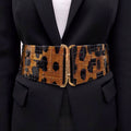 OSCAR DE LA RENTA LEOPARD PATENT WAIST BELT - SIZE M