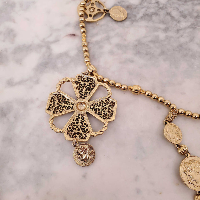 OSCAR DE LA RENTA MEDALLION NECKLACE