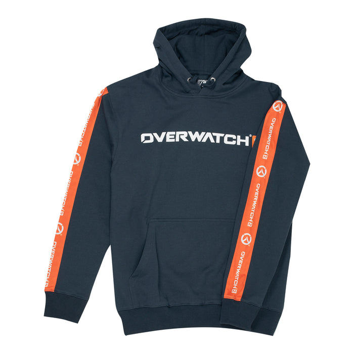 Overwatch 2 Grey Heroic Hoodie - Front View with Sleeve Design