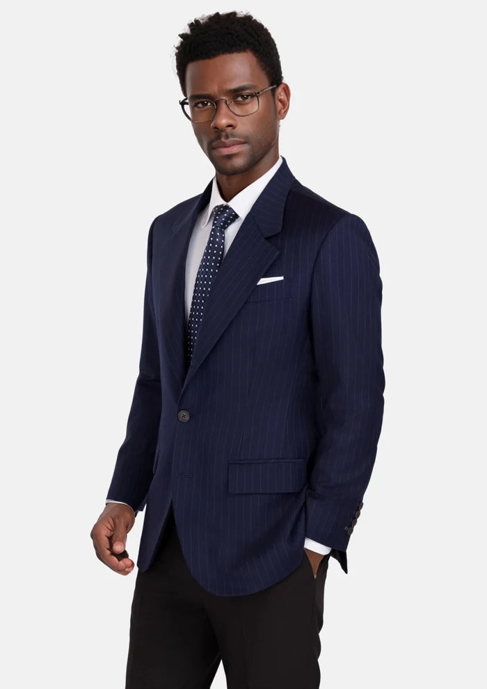 Oxford Blue Pinstripe Thompson Jacket - SARTORO