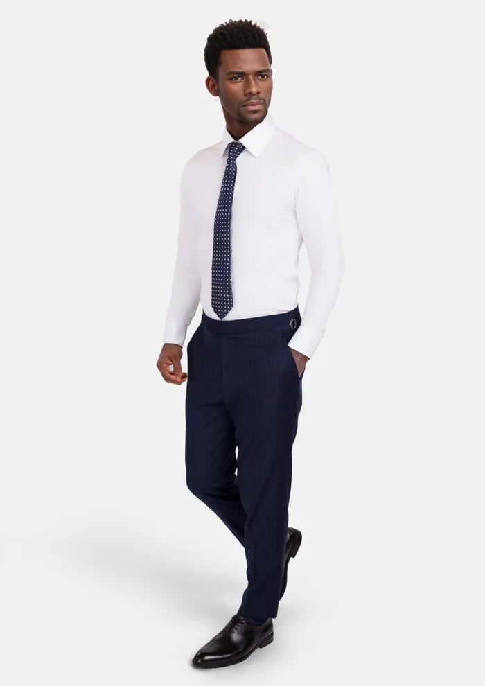 Oxford Blue Pinstripe Pants - SARTORO