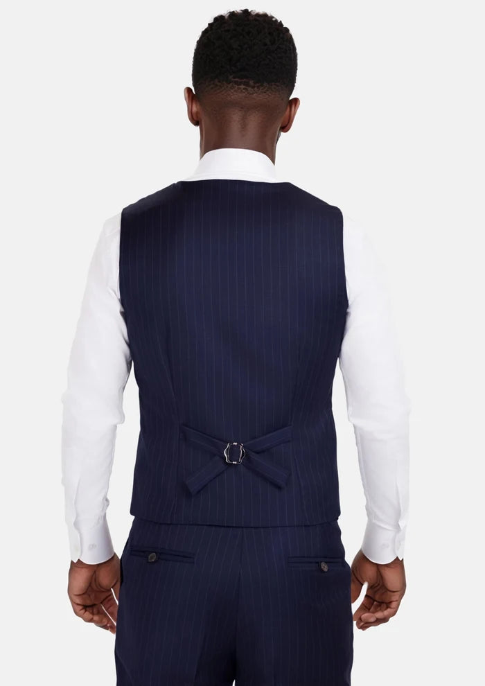 Oxford Blue Pinstripe Vest - SARTORO