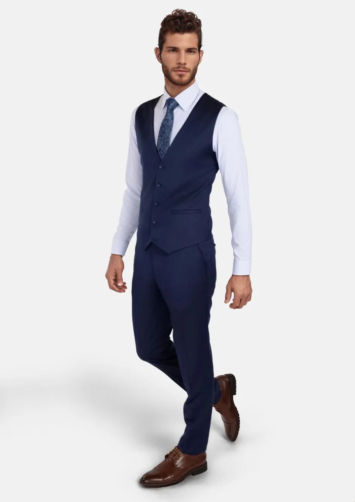 Oxford Navy Vest - SARTORO