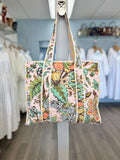 quilted bag in tropical print