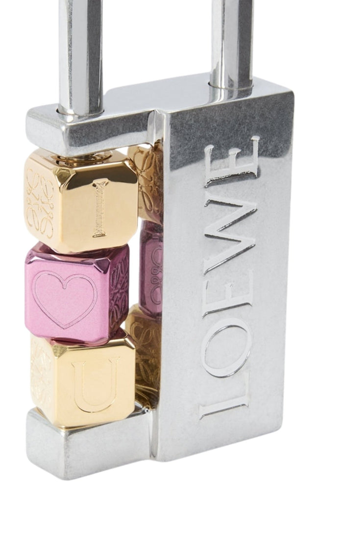 Loewe Padlock Anagram Bag Charm Silver - Runway Catalog