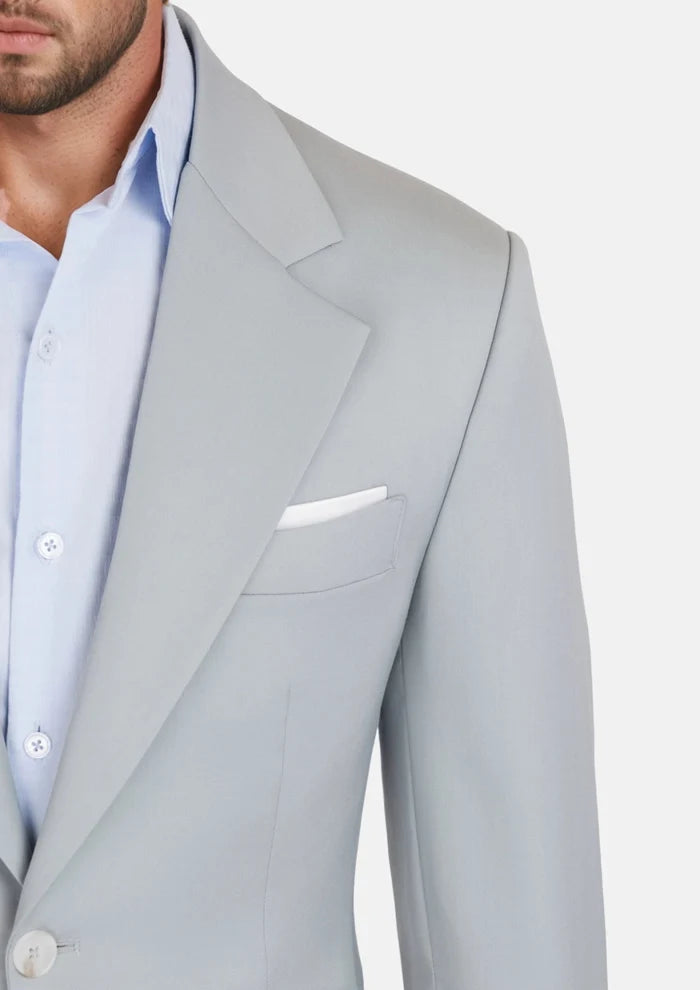 Pale Blue Italian Wool Ellis Jacket - SARTORO