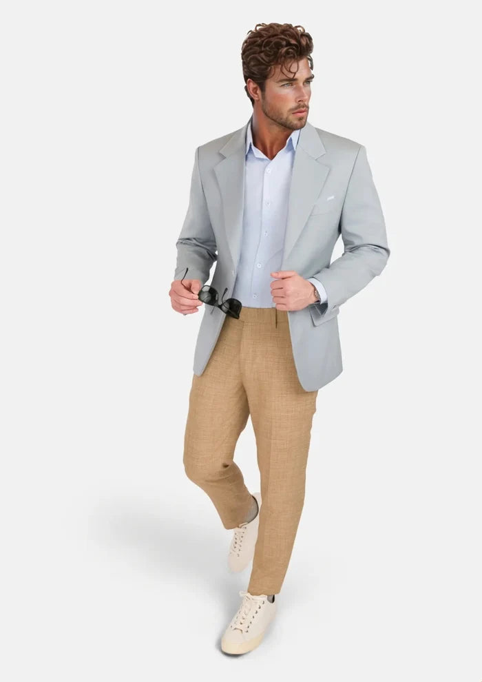 Pale Blue Italian Wool Ellis Jacket - SARTORO