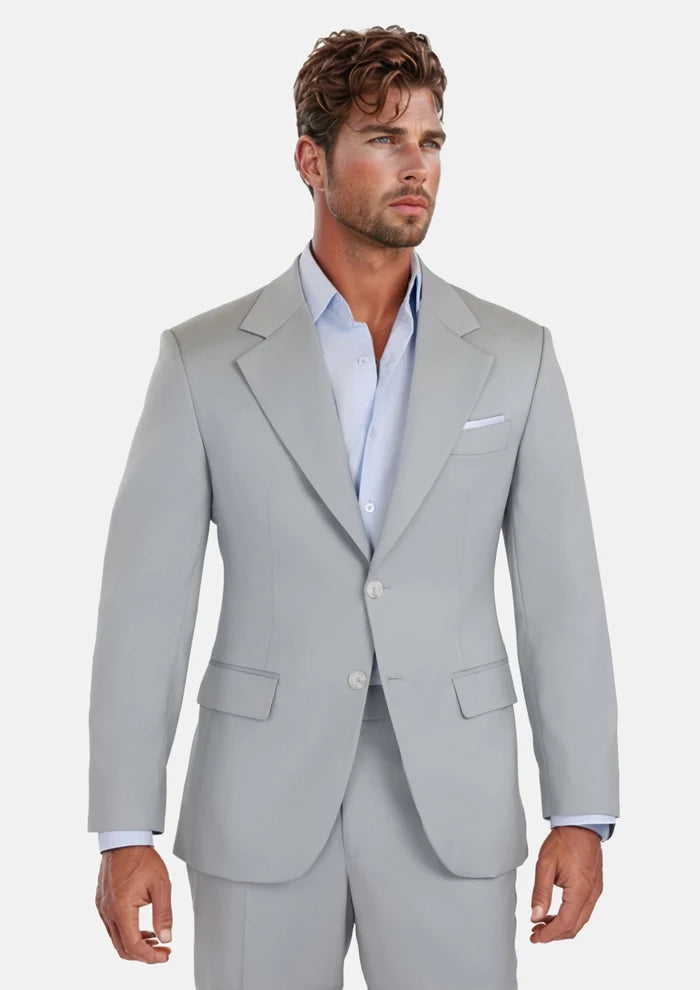 Pale Blue Italian Wool Ellis Suit - SARTORO