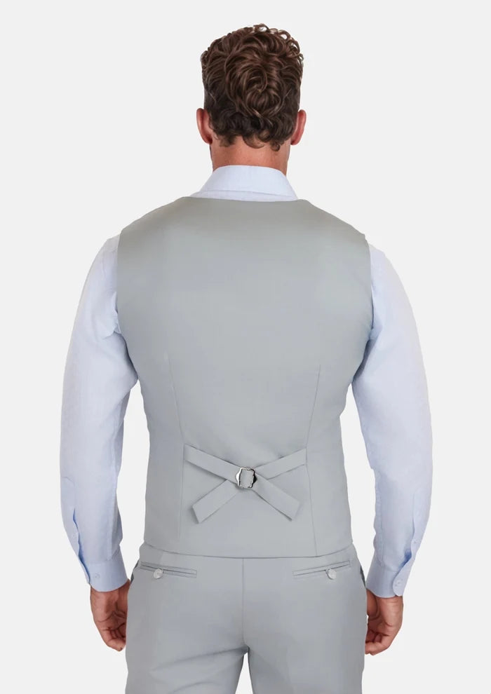 Pale Blue Italian Wool Vest - SARTORO