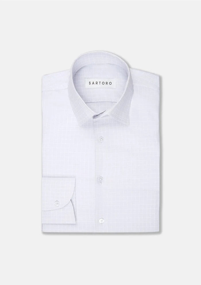 Pale Grey Grid Shirt