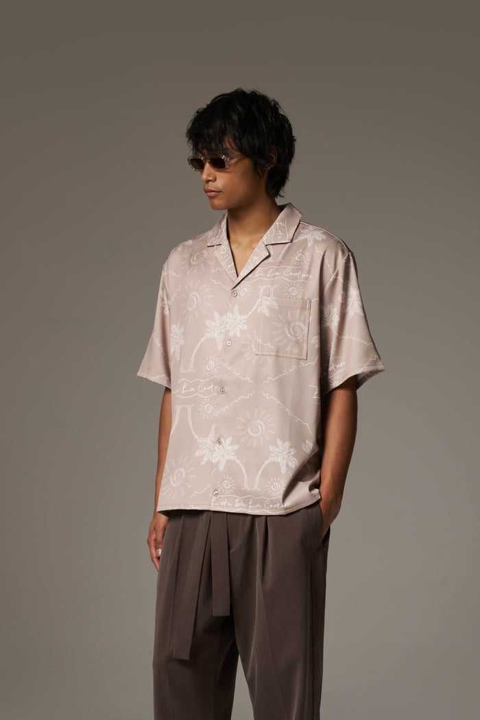 PALM PRINT SHIRT - BEIGE