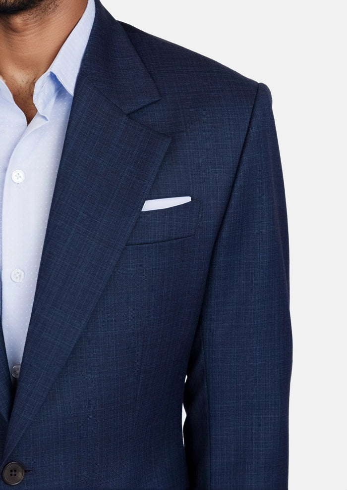 Penn Blue Sharkskin Ellis Jacket - SARTORO