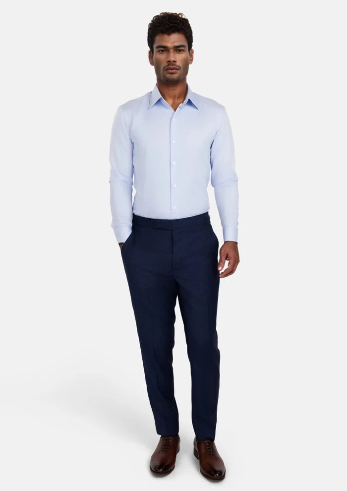 Penn Blue Sharkskin Pants - SARTORO
