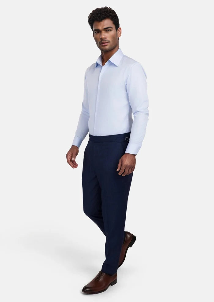 Penn Blue Sharkskin Pants - SARTORO