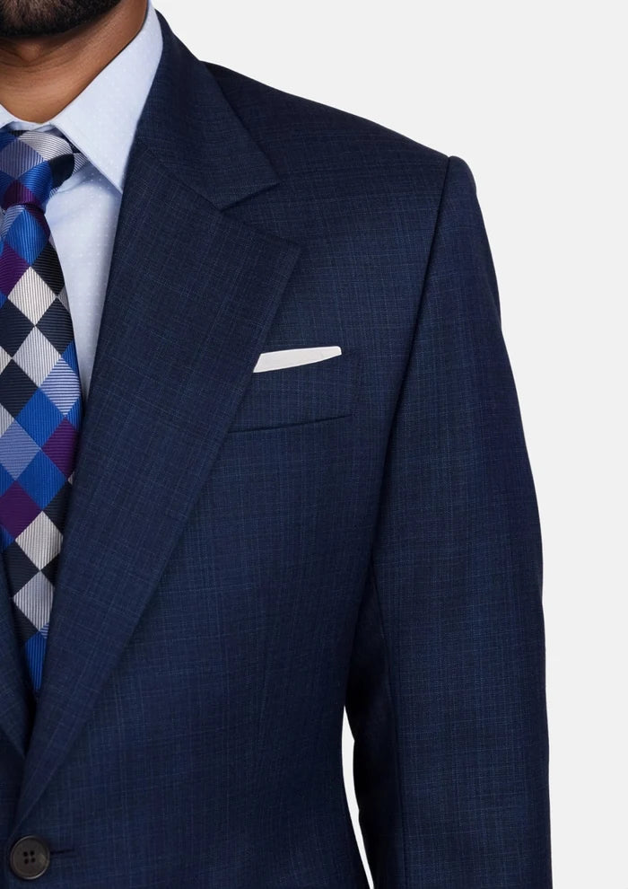 Penn Blue Sharkskin Ellis Suit - SARTORO