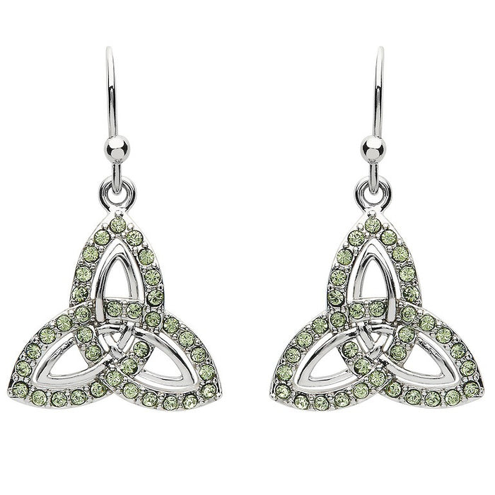 Peridot Crystal Trinity Knot Earrings