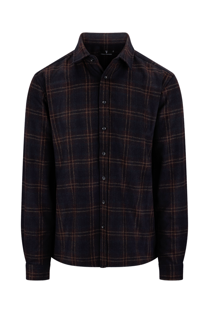 Urban Pioneers Male Piero Wool Shirt SHIRT NAVY CHECK