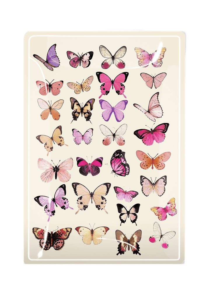 Pink Butterflies Decoupage Glass Tray - Ben's Garden