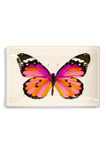 Pink Sardinia Butterfly Decoupage Glass Tray - Ben's Garden