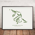 A framed image of Pitlochry Golf Club in the style of a simple and modern golf course map