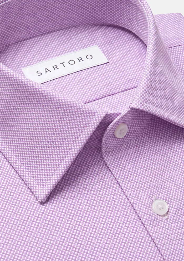 Plum Micro Dot Shirt - SARTORO