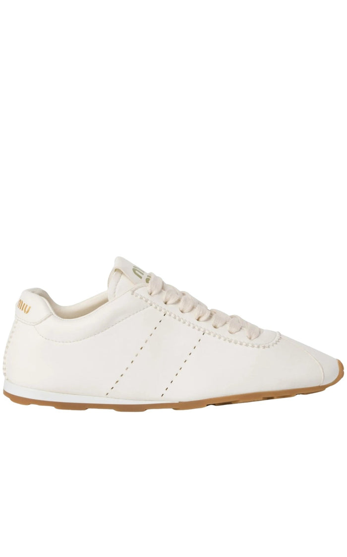 Miu Miu Plume white nappa leather sneakers