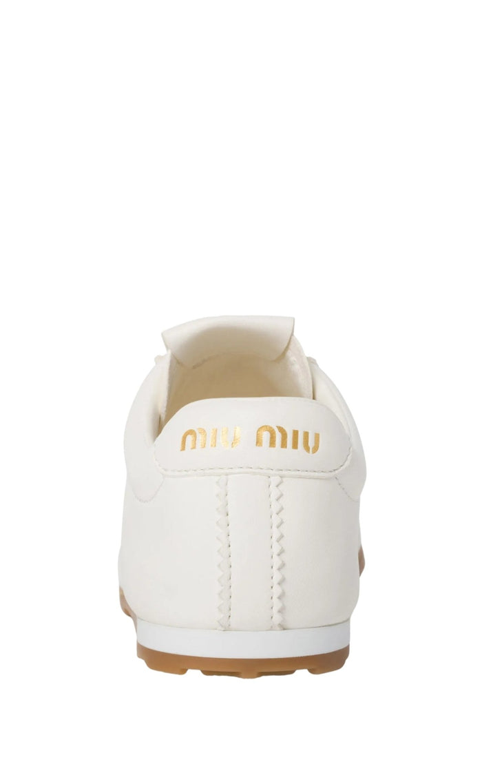 Miu Miu Plume white nappa leather sneakers back