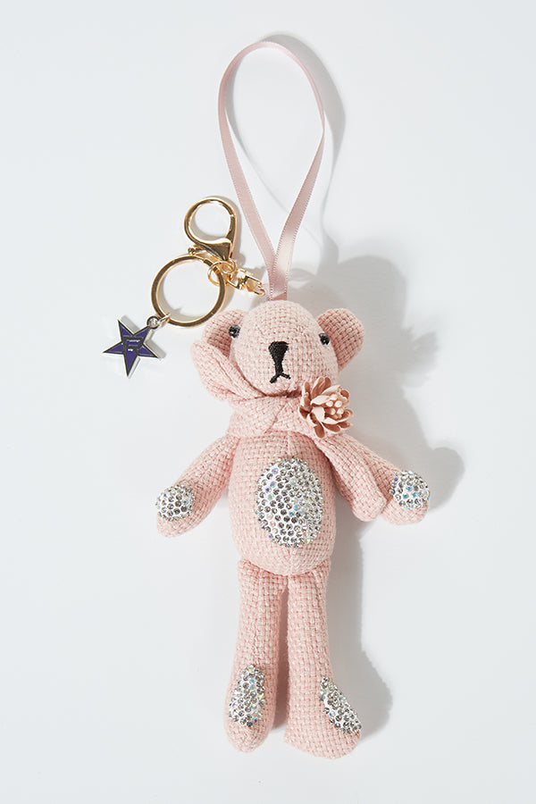 Plush Teddy Keychain in Pink