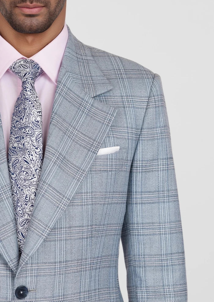 Polo Blue Windowpane Bamboo Jacket - SARTORO