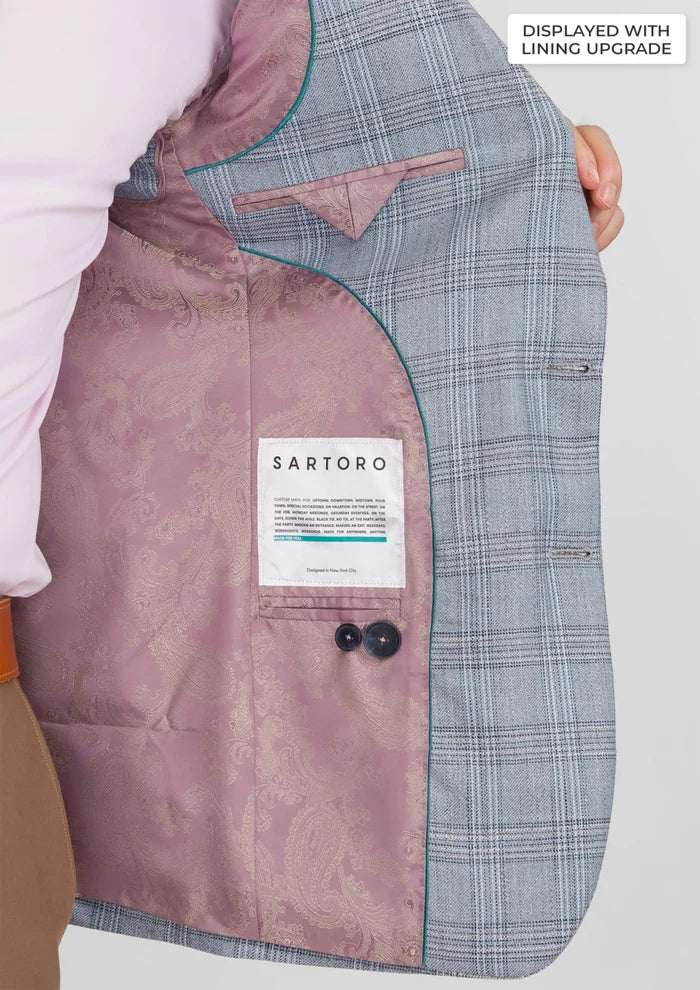 Polo Blue Windowpane Bamboo Jacket - SARTORO