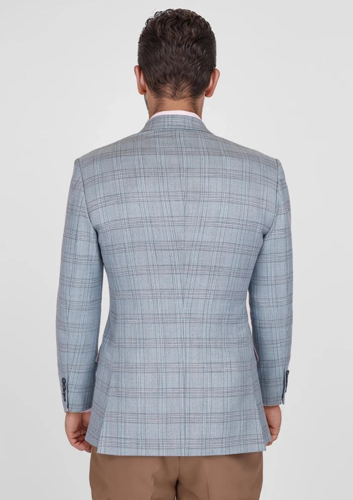 Polo Blue Windowpane Bamboo Jacket - SARTORO