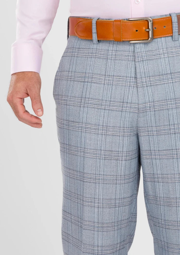 Polo Blue Windowpane Pants - SARTORO
