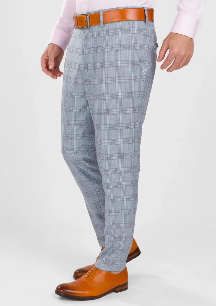 Polo Blue Windowpane Pants - SARTORO