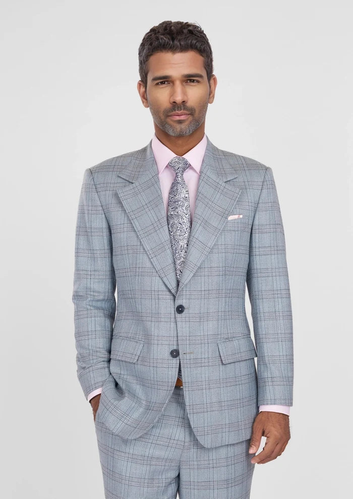 Polo Blue Windowpane Bamboo Suit - SARTORO