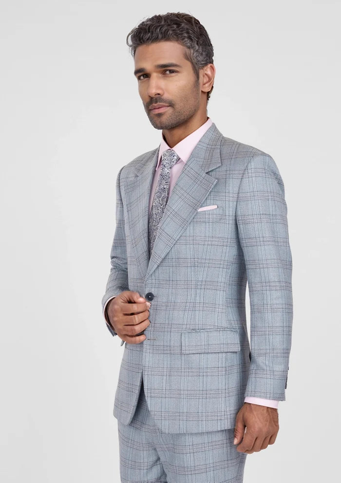 Polo Blue Windowpane Bamboo Suit - SARTORO