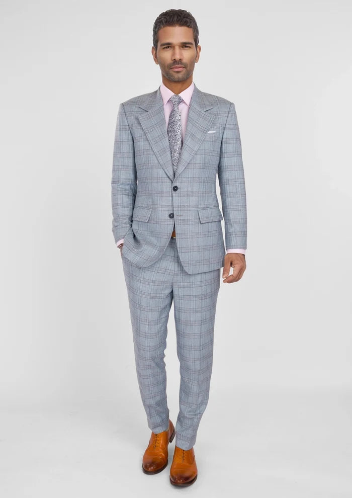 Polo Blue Windowpane Bamboo Suit - SARTORO