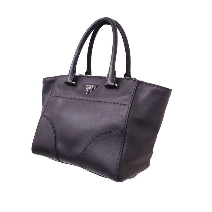 PRADA CITY CALF LEATHER TWIN POCKET BAG