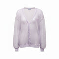 PRADA LILAC SHEER SEQUIN CARDIGAN - SIZE 40