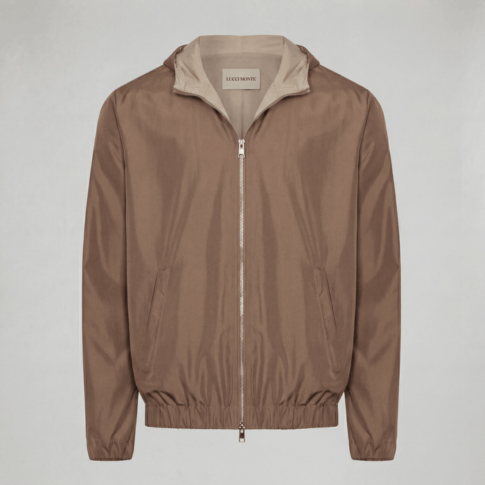 PREMIUM TAUPE HOODED JACKET