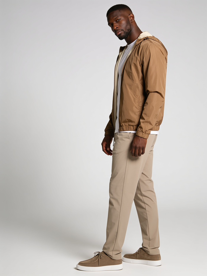 PREMIUM TAUPE HOODED JACKET
