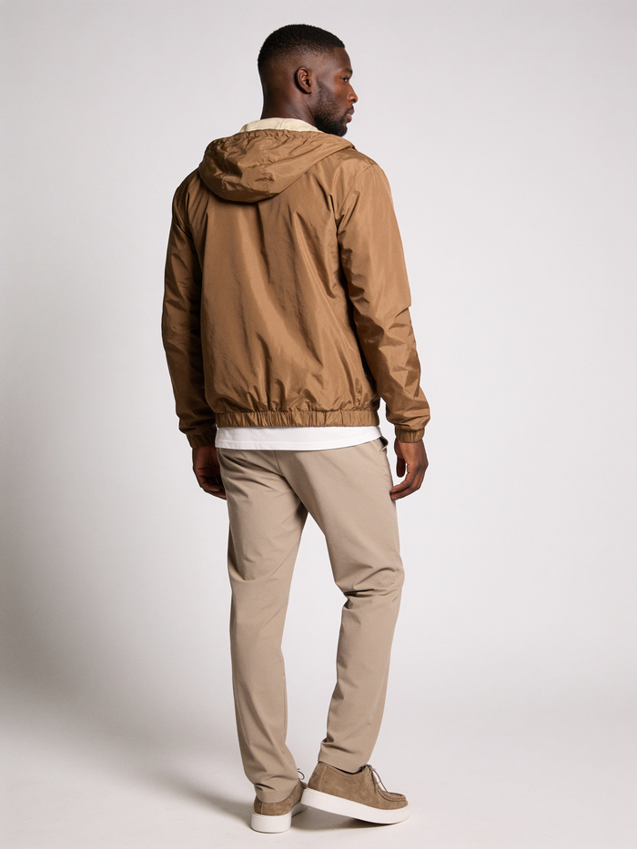 PREMIUM TAUPE HOODED JACKET