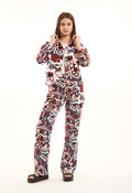 Printed Cotton Pants with Straight Cut