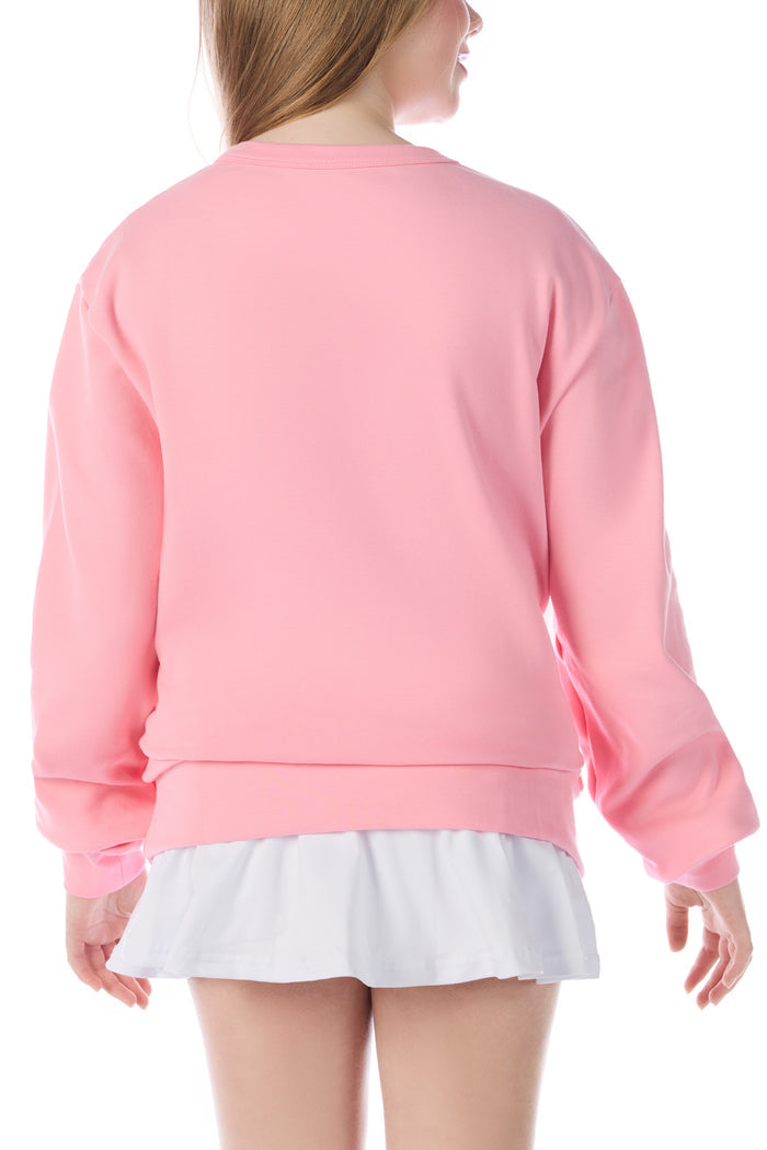 Pullover in Pink Embossed Rebel Mark