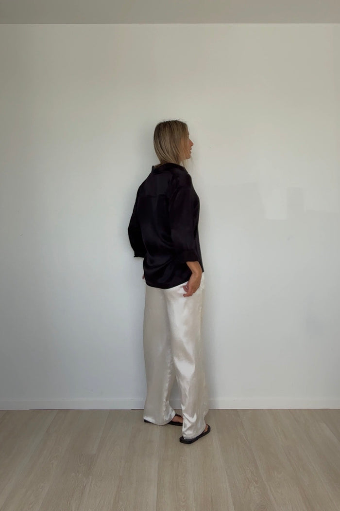 Pure Silk Pants Oyster