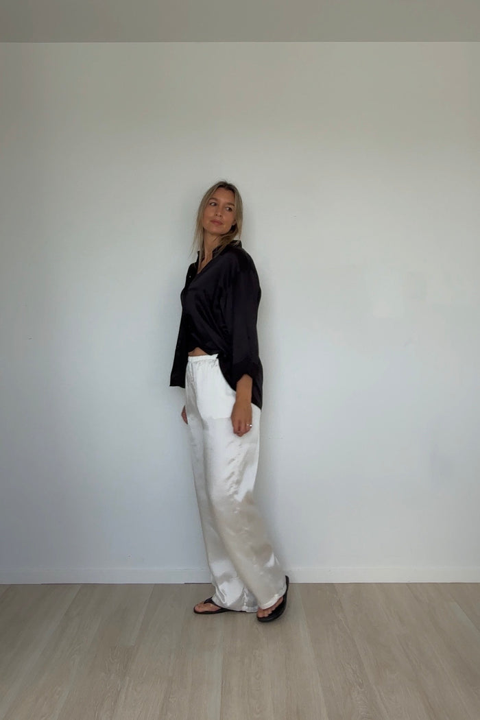 Pure Silk Pants Oyster