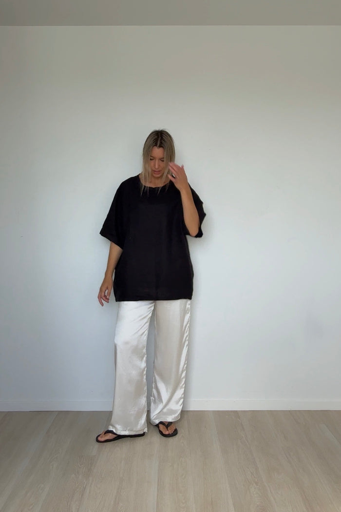 Pure Silk Pants Oyster
