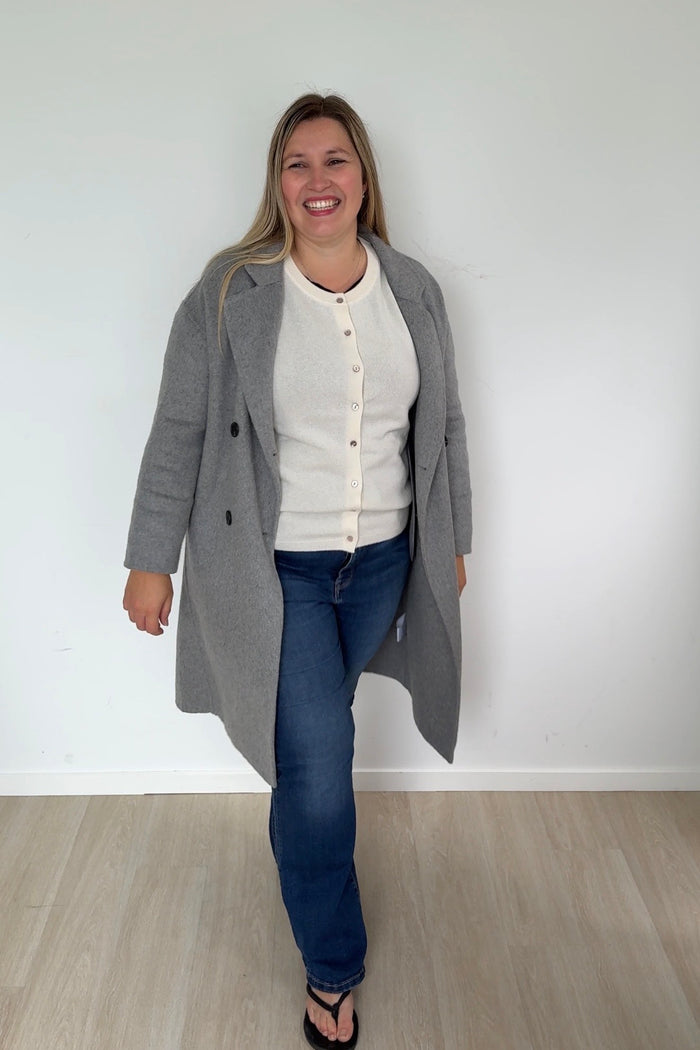 Pure Wool 3/4 Coat Marle
